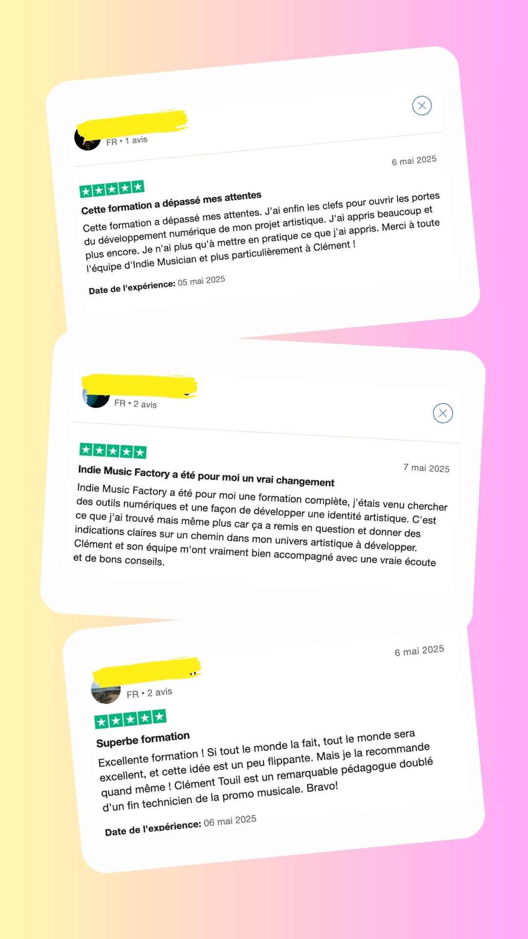 Avis vérifié d'un·e artiste ayant suivi le programme